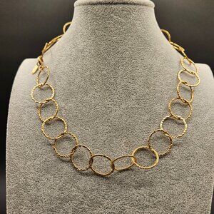 Sabika Gold Hammered Circle Necklace  S19